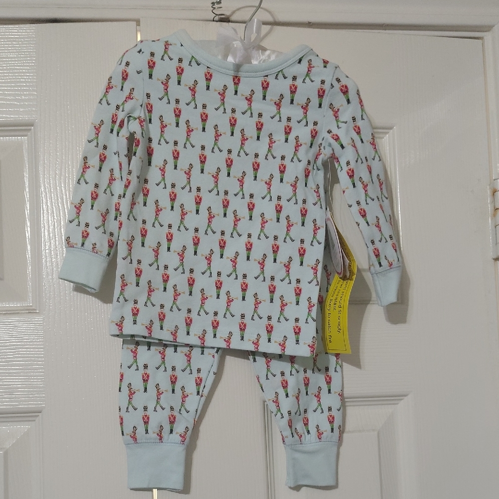 Edgehill Collection Light Blue Floral Kids Pajama Set 12 Months
